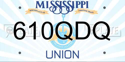 610QDQ Mississippi License Plate