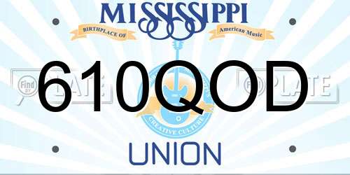 610QOD Mississippi License Plate
