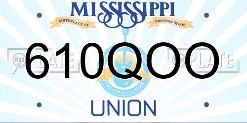 610QOO Mississippi License Plate