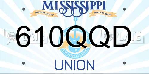 610QQD Mississippi License Plate