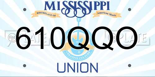 610QQO Mississippi License Plate