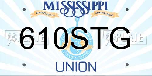 610STG Mississippi License Plate