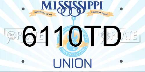6110TD Mississippi License Plate