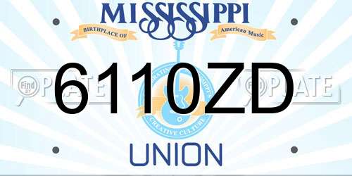 6110ZD Mississippi License Plate