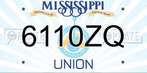 6110ZQ Mississippi License Plate