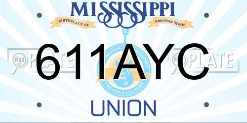 611AYC Mississippi License Plate