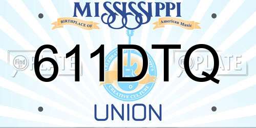611DTQ Mississippi License Plate
