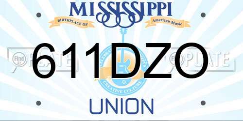 611DZO Mississippi License Plate