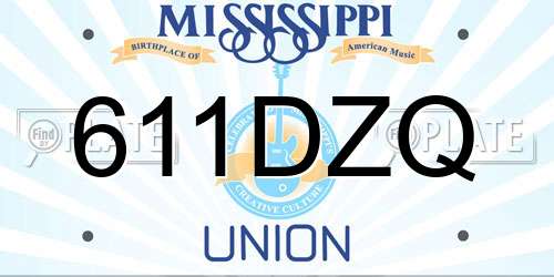 611DZQ Mississippi License Plate