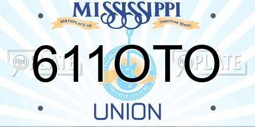 611OTO Mississippi License Plate