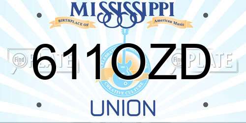 611OZD Mississippi License Plate