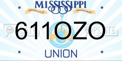 611OZO Mississippi License Plate