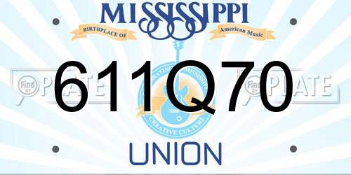 611Q70 Mississippi License Plate