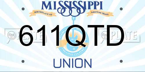 611QTD Mississippi License Plate