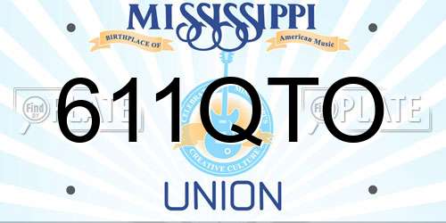 611QTO Mississippi License Plate