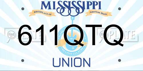 611QTQ Mississippi License Plate