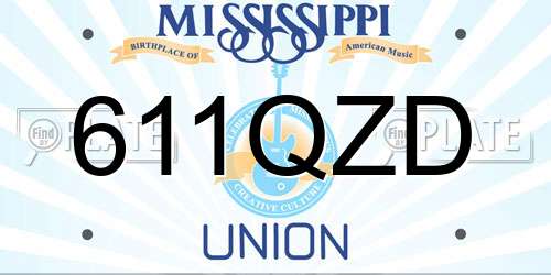 611QZD Mississippi License Plate
