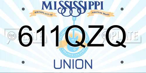 611QZQ Mississippi License Plate