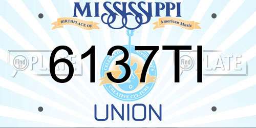 6137TI Mississippi License Plate