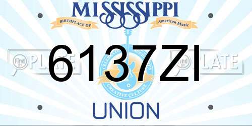6137ZI Mississippi License Plate
