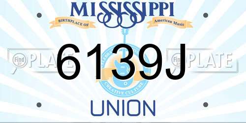 6139J Mississippi License Plate