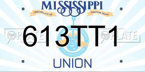 613TT1 Mississippi License Plate