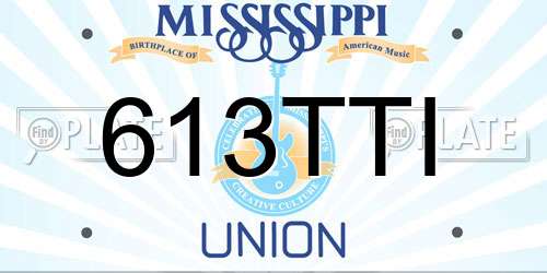 613TTI Mississippi License Plate