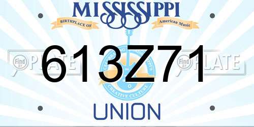 613Z71 Mississippi License Plate