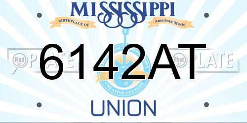 6142AT Mississippi License Plate
