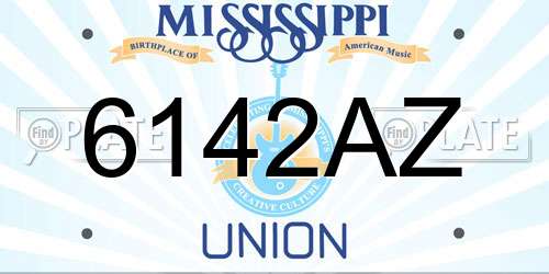 6142AZ Mississippi License Plate