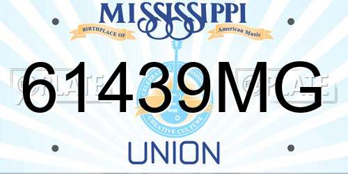 61439MG Mississippi License Plate