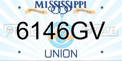 6146GV Mississippi License Plate