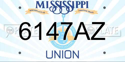 6147AZ Mississippi License Plate