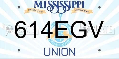 614EGV Mississippi License Plate