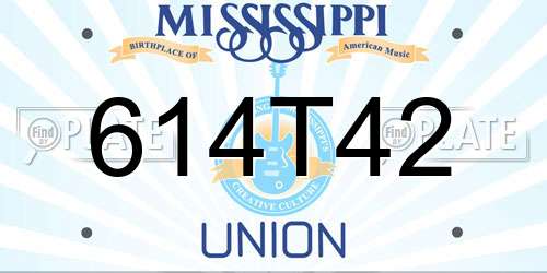 614T42 Mississippi License Plate