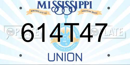 614T47 Mississippi License Plate