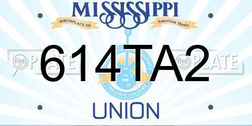 614TA2 Mississippi License Plate