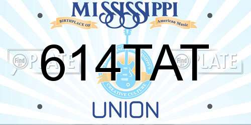 614TAT Mississippi License Plate