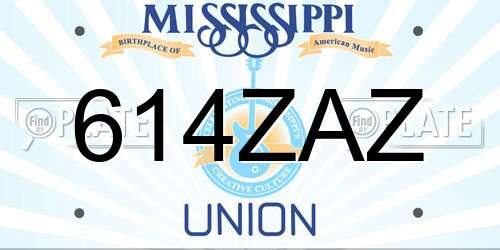 614ZAZ Mississippi License Plate