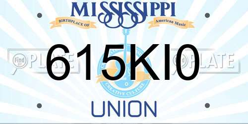 615KI0 Mississippi License Plate