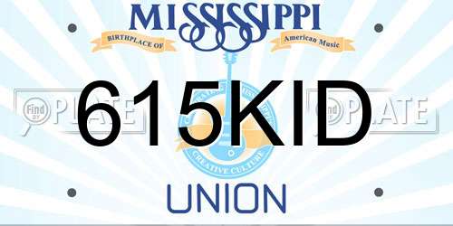 615KID Mississippi License Plate