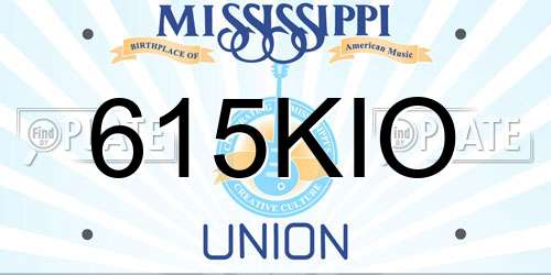 615KIO Mississippi License Plate