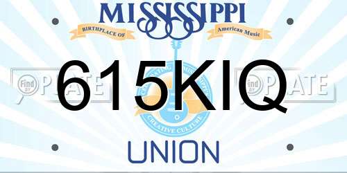 615KIQ Mississippi License Plate