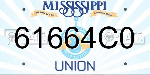 61664C0 Mississippi License Plate