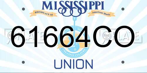 61664CO Mississippi License Plate