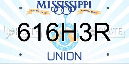 616H3R Mississippi License Plate