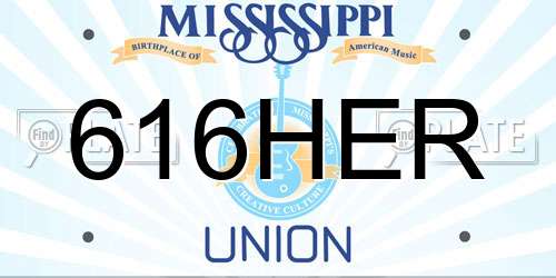 616HER Mississippi License Plate