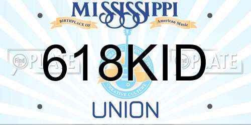 618KID Mississippi License Plate
