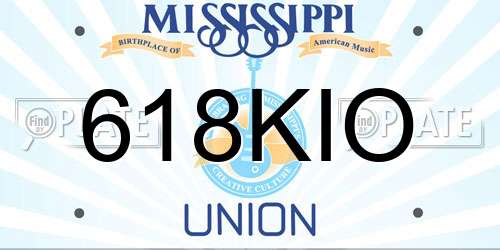 618KIO Mississippi License Plate