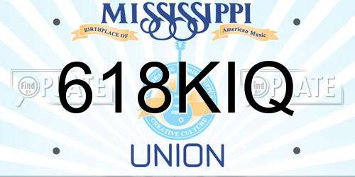 618KIQ Mississippi License Plate